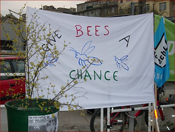 Foto Nr. 77: Gentechnik - Koexistenzdemo in Wien  -  Bienen liefern stichhaltige Beweise gegen die Gentechnik